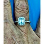 2 carat Moissanite Triangular Cut Ring with Moissanite Accents Size 7 Silver Photo 6