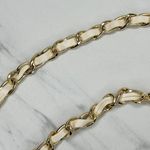 Faux Leather Woven Gold Tone Chain Link Purse Replacement Strap ✨ Photo 3