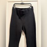 Aerie  Black Waffle Flared Pants Size L Photo 1