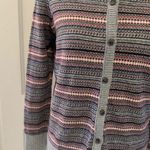 L.L.Bean | gray and red patterned cardigan sweater Photo 3