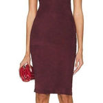 Bottega Veneta  Fluid Suede Dress in Mahogany & Sand 34 0 2 Womens Midi Leather Photo 0