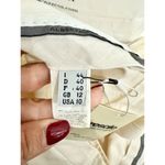 Alberta Ferretti Flat Front Low Rise Wide Leg Trouser Pants Cream Womens Size 10 Photo 2