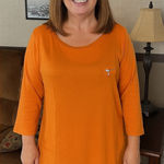 Splash  Orange Long Sleeve Blouse 3X Photo 0