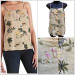 Old Navy NWT Sleeveless Camisole Linen Blend Safari Design Button Front Women S  Photo 1