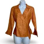 Street Fashion Satin Wrap Top Orange Photo 0
