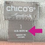 Chico's TRAVELERS Ivory Knit Dress V Neck 3/4 Sleeve Women’s Sz M Side Slits Photo 5