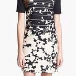 Anthropologie  4.Collective Black & Cream Mini Dress Stripe & Floral Print Photo 0