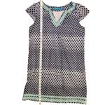 Tori Richard Geometric Art Sundress Vacation Size 8 Blue Green Embroidery Photo 1