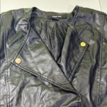 Peper Tee black Faux Leather Vest with Gold Accents. Size L Photo 2