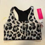Terez  Sports Bra Rose Black & White Animal Print Pattern Sz M NWT No Padding Photo 0