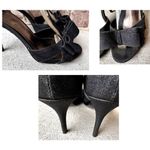 I. Miller Black Stiletto High Heels 9M Black Bow Ankle Buckle Peep Toe Br… Photo 7