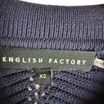 English Factory Scallop Detail Crochet Knit Collared Navy Polo Top Size XS Photo 7