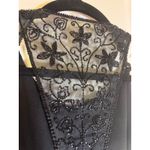 Carmen Marc Valvo  Black Beaded Lace Neck Halter Dress NWT Size 6 Photo 5