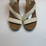 Toms  NEW Natural Linen Clarissa Canvas Espadrille Wedge Sandals Size 9.5 Summer Photo 7