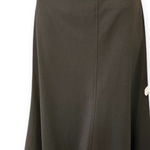 600 West Elegant Olive Green Midi Skirt Size 14 Photo 1
