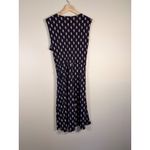 Lands' End  Sleeveless Wrap Maxi Dress Navy Pink Geometric Print Size 14 16 Photo 2