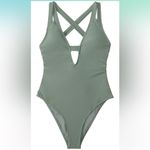 Cupshe Women One Piece Swimsuit Deep V Neck Strappy Swimwear Bathing suit small Photo 4