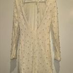 Oh Polly Long sleeve embellished backless mini dress in Ivory  Photo 0