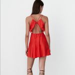 ZARA NWT  SILKY POLKA DOT LACE UP MINI DRESS BLOGGERS FAV RED SMALL Photo 3