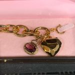 Juicy Couture  Pam Gela Large Chain Link Bracelet with Red Emeral Charm Gold Tone Photo 1