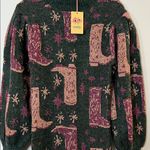 Entro  Dark Green and Burgundy Patterned Long Sleeve Dress Photo 3