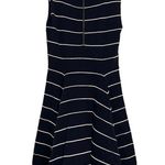 Alice + Olivia  Bolton Sleeveless Navy Stripe Fit And Flare Dress MEDIUM Photo 3