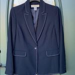 Apostrophe  Black blazer with white stitching detail, Size 10 Photo 0