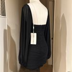 Saints + Secrets NWT LONG SLEEVE DEEP V-NECKLINE RUCHED MINI DRESS Photo 4