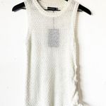 Pretty Little Thing Women's M Cream Side Tie Knitted Waffle Top Photo 1