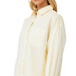Pistola Sloane oversized buttondown Shirt in Butter yellow size Large f#BTRYL Photo 0