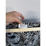 Talbots Vintage Linen Cotton Maxi Skirt Size 12W Fit & Flare Black White Circles Photo 8