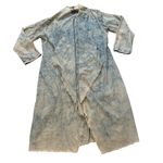 Vintage THRILL Lightweight Acid Wash Denim Duster Fringe Edges Hippie Festival Blue Size XL Photo 8