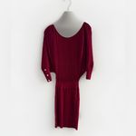 Cache  Women's Sweater Dress Size M Red Bodycon Ribbed  Sheath Boat‎ Neck Photo 6