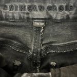 American Eagle  Curvy Mom Jeans Womens 6 Black Stretch High Rise Tapered Grunge Photo 5