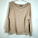 Women’s Beige Knit Sweater Fashion Size Large Long Sleeve Casual Pullover Photo 0