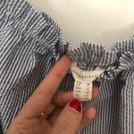 Springfield gorgeous striped cold shoulder white black boho shirt, size S resort Photo 4