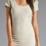 Free People Bringing Sexy Back Champagne Textured Beaded Mini Dress - size Small Photo 0