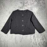 Habitat Liv  Clothes Jacket Womens Medium Black Plaid Quilted Button Front Artsy‎ Photo 1