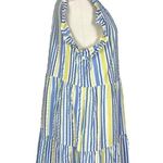 Time And Tru Dress V-neck Ruffle Sleeve Yellow Blue Stripe Women’s Size XXL Photo 2