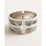 Chico's Womens Bracelet Ryan Collection Python Print Cuff Silver Black Gray NEW Photo 1
