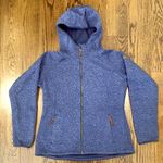 Columbia  Navy Blue Knit Full Zip Fleece Lined Hoodie Zip Pockets Sz Large Photo 0