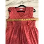 Dress Pink Prairie Size S Cotton Eyelet Flutter Sleeve Tiered Pockets Cowgirl Photo 3