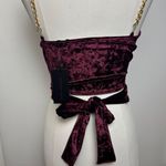 Brooklyn Karma Velvet Burgundy Top with Gold Chain Straps NWT Boutique Photo 2