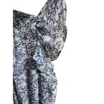 MSK Jumpsuit Women XL Flutter Sleeve Smocked Blue White Wide Leg Wedding Guest Photo 6