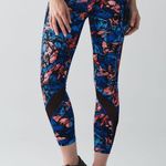 Lululemon Inspire Tight II cropped blue black and orange -like new size 6 Photo 0