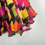 Karen Kane Karen‎ Kane 100% Silk Maxi Dress Sleeveless V Neck Multi Geometric Print Medium Photo 9