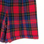 80’s Vintage Multicolor Holiday Plaid High Rise Wool Blend Shorts size 14 Photo 3