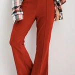 Aerie Groove On Sundried Rib Velour Flare Pintuck Lounge Retro Pants Sz XS Short Orange Photo 0