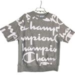 Champion  Reverse Weave Sweatshirt Womens XL Gray Script Logo Short Sleeve Photo 8