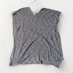Garnet Hill  Linen Blend Poncho Shawl ‎ Italy Marled lagenlook Tunic  Gray Photo 3